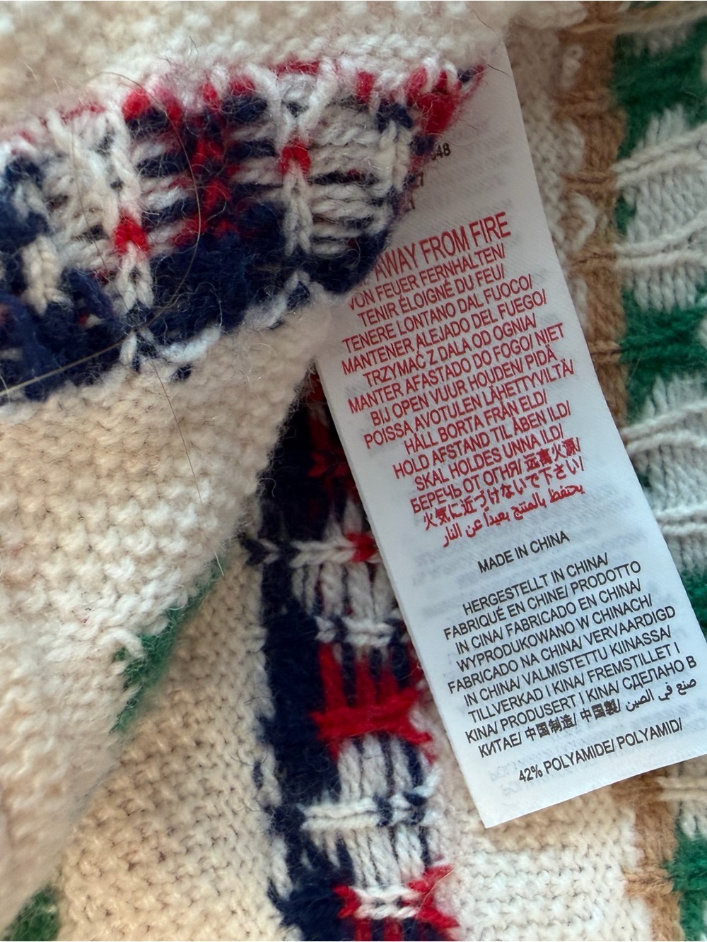 Baby Boden Cream Floral & Fruit Knit Cardigan with Multicolor Motifs (12-18 mo) - Picture 6 of 6